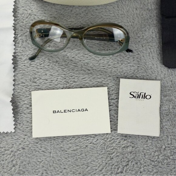 Balenciaga Paris NWT Women Cat Eye Green Glasses Non Prescription BAL 0117 Italy - Picture 5 of 16